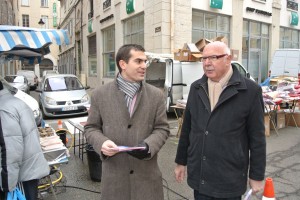 Jacques Remiller, Aurélien WILLEM sur le marché de Vienne pour Nicolas Sarkozy
