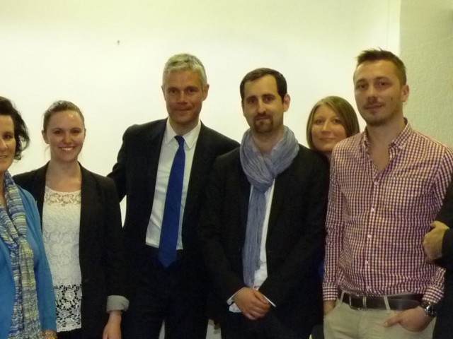 L'équipe droite sociale lors de la venue de Laurent Wauquiez