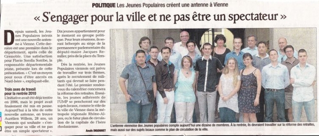 Article du Dauphiné libéré du 6 juillet 2010