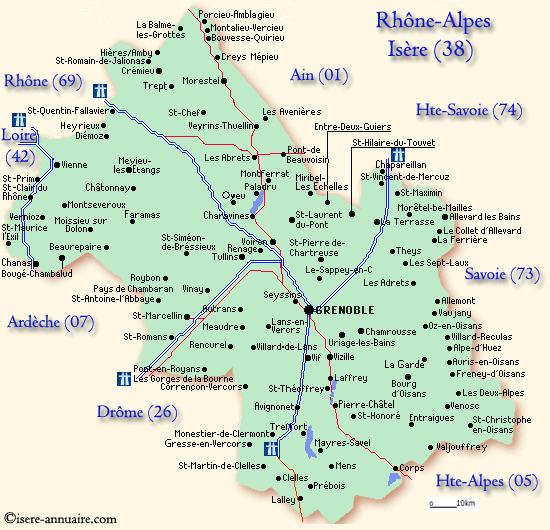 carte departement isere